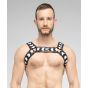 Maskulo Skulla Bulldog Harness in Schwarz/Weiß