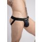 Maskulo Zweilagiges Mesh-Jockstrap in Weiß/Schwarz