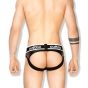 Outtox Backless Brief in Black with White Accents