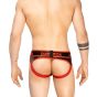 Outtox Backless Brief In Schwarz mit Roten Akzenten