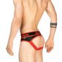 Outtox Backless Brief In Schwarz mit Roten Akzenten