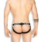 Outtox Fetish Jockstrap in Black with White Accents