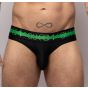 Sukrew V-String in Schwarz mit Neon-Highlights