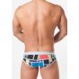 Toot Squarre Pattern Brief in Grau