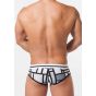 Toot Squarre Pattern Brief in White