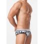 Toot Squarre Pattern Brief in White