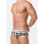 Toot Squarre Pattern Brief in White